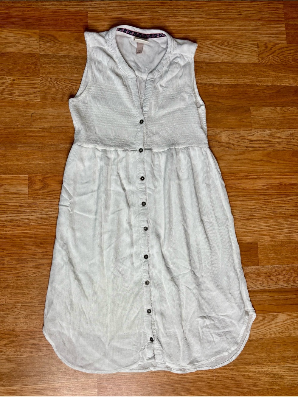 Knox Rose White Lined Button Down Mini Casual Summer Dress/Swim Cover Dress XS
